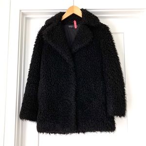 Topshop Teddy Black Coat size US2